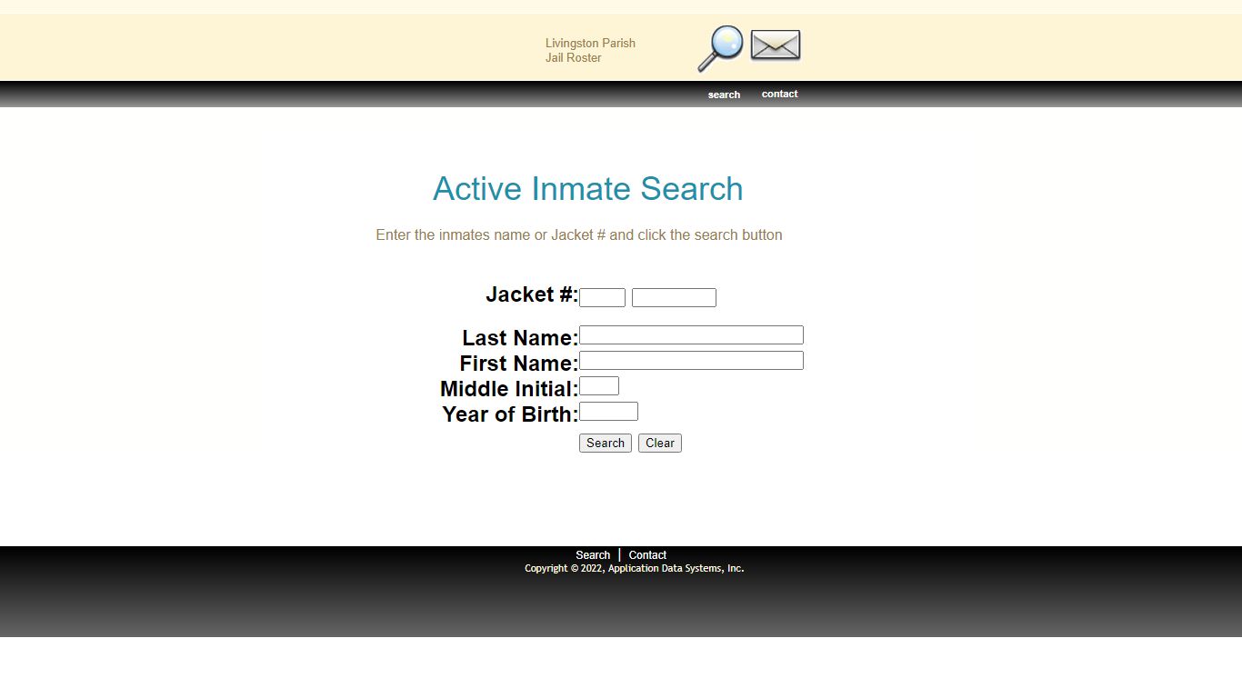 Active Inmate Search - Livingston Parish